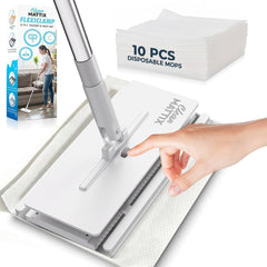 CleanMattix imagen frontal del kit mostrando accesorios y paños incluidos para ahorro