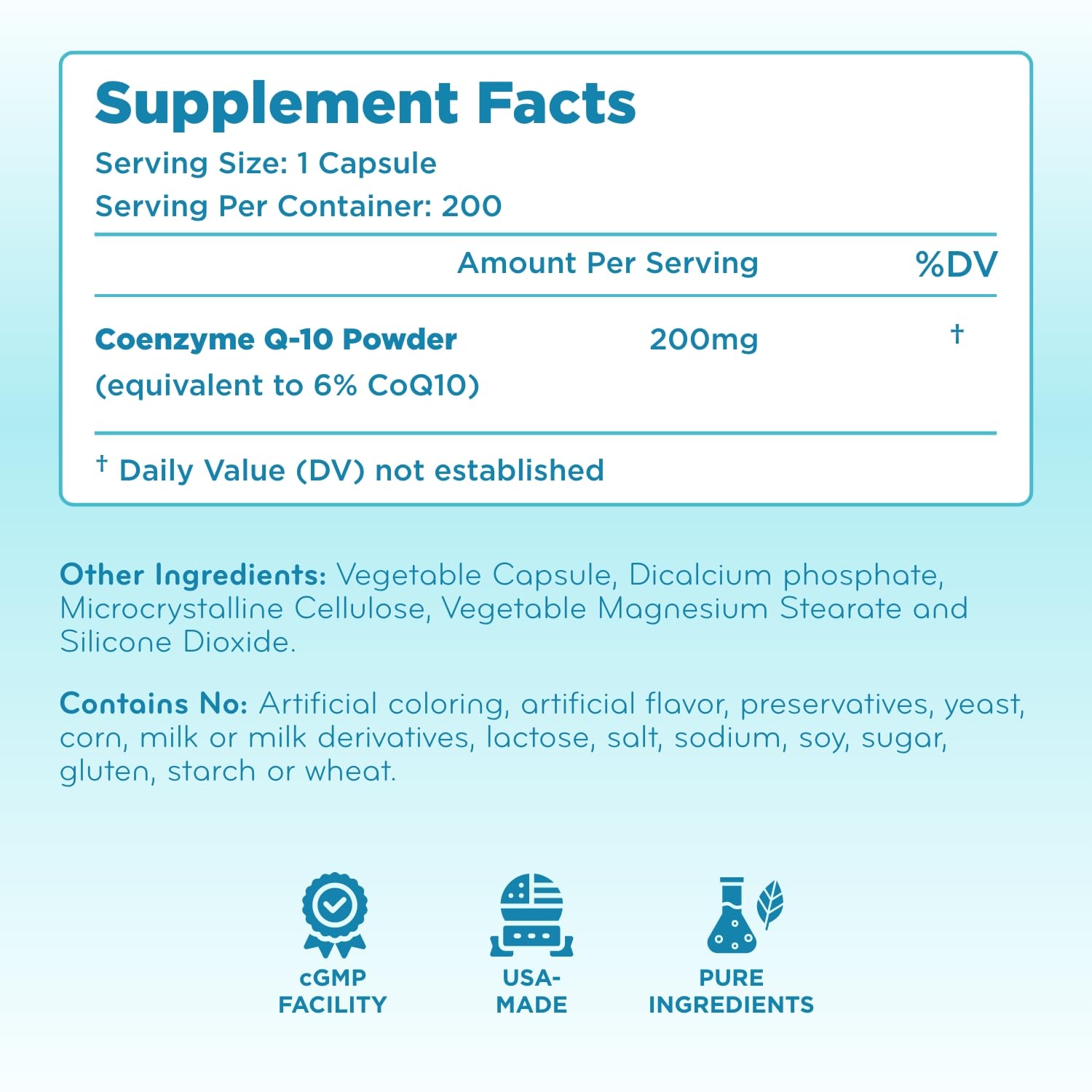 Clear Formulas detalle de etiqueta con información de pureza y dosis