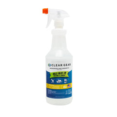 Clear Gear botella frontal 32 oz mostrando etiqueta y uso seguro