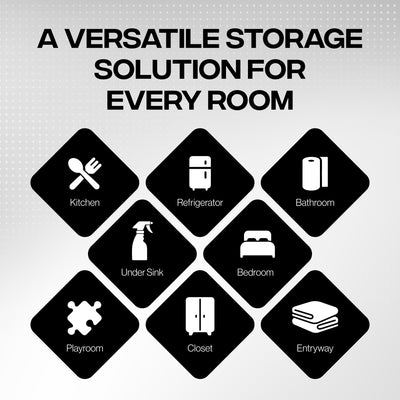 ClearSpace bin beside common items showing 11x8x6 size clarity benefit