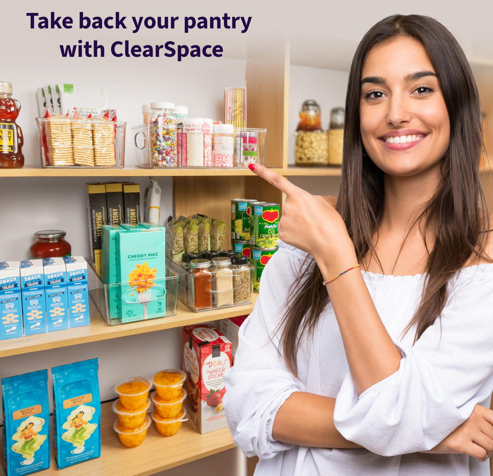 ClearSpace comparación de tamaño con una manzana para referencia
