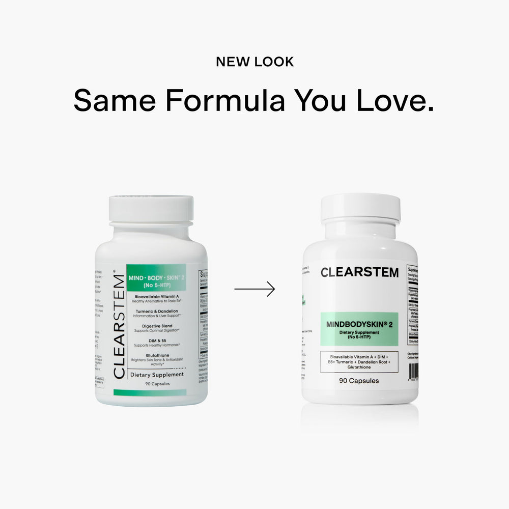 CLEARSTEM empaque lateral con información de uso y advertencias