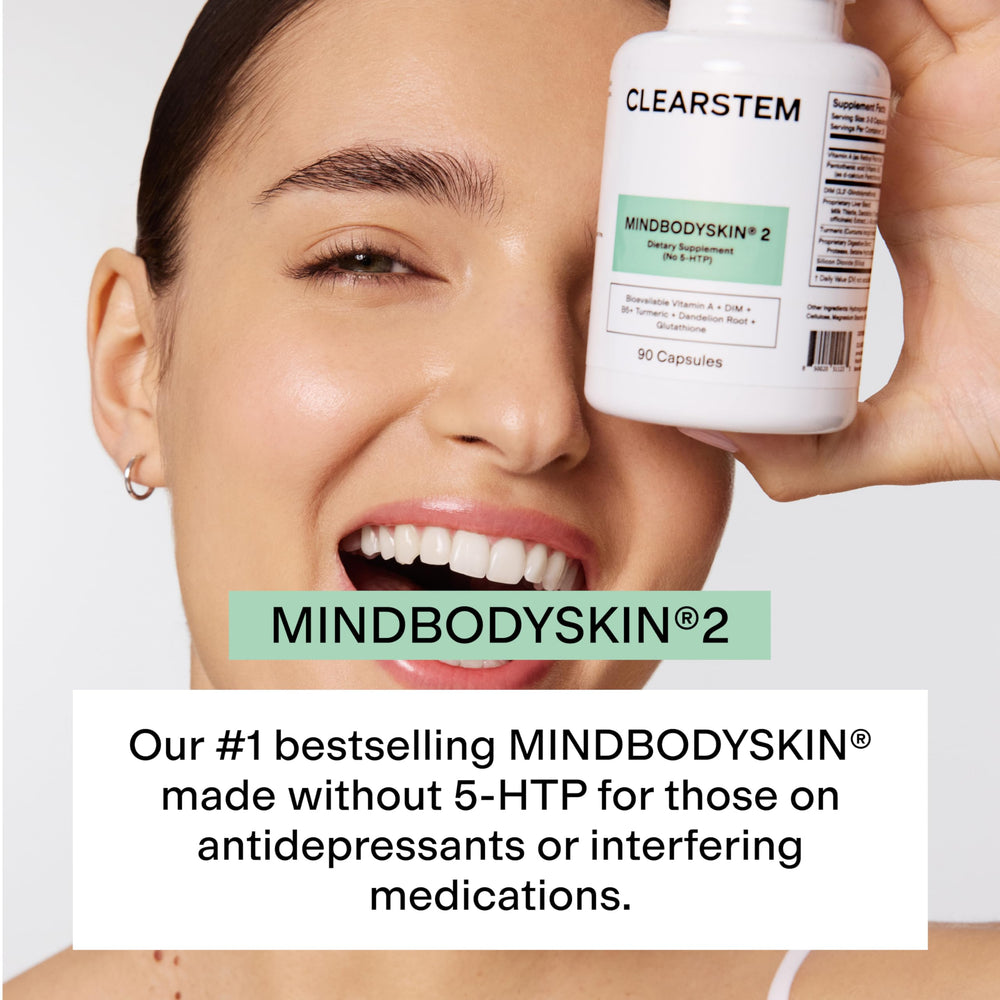 CLEARSTEM etiqueta en primer plano con ingredientes y beneficios