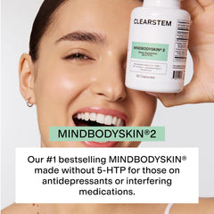 CLEARSTEM etiqueta en primer plano con ingredientes y beneficios