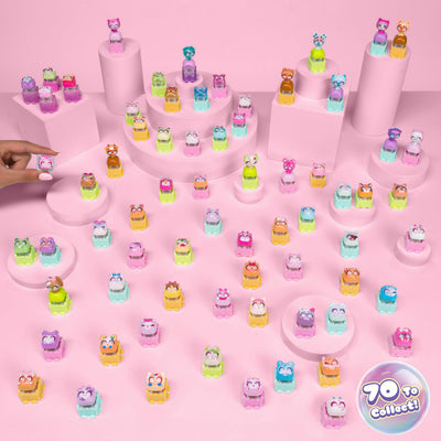 Clickeez packaging back label with contents list and collector info