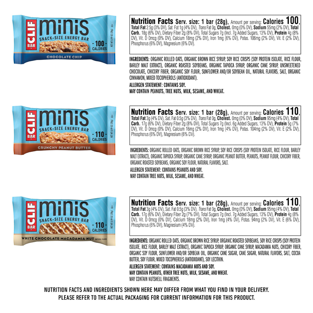 CLIF Bar etiqueta de ingredientes destacando avena orgánica y no OGM