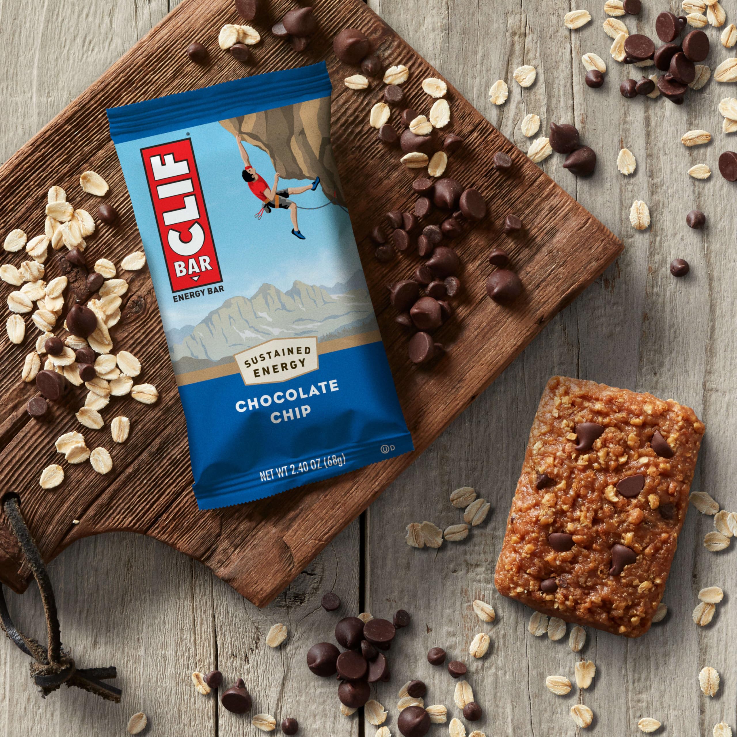 CLIF Bar packaging de 15 unidades apilado ideal para almacenamiento en casa