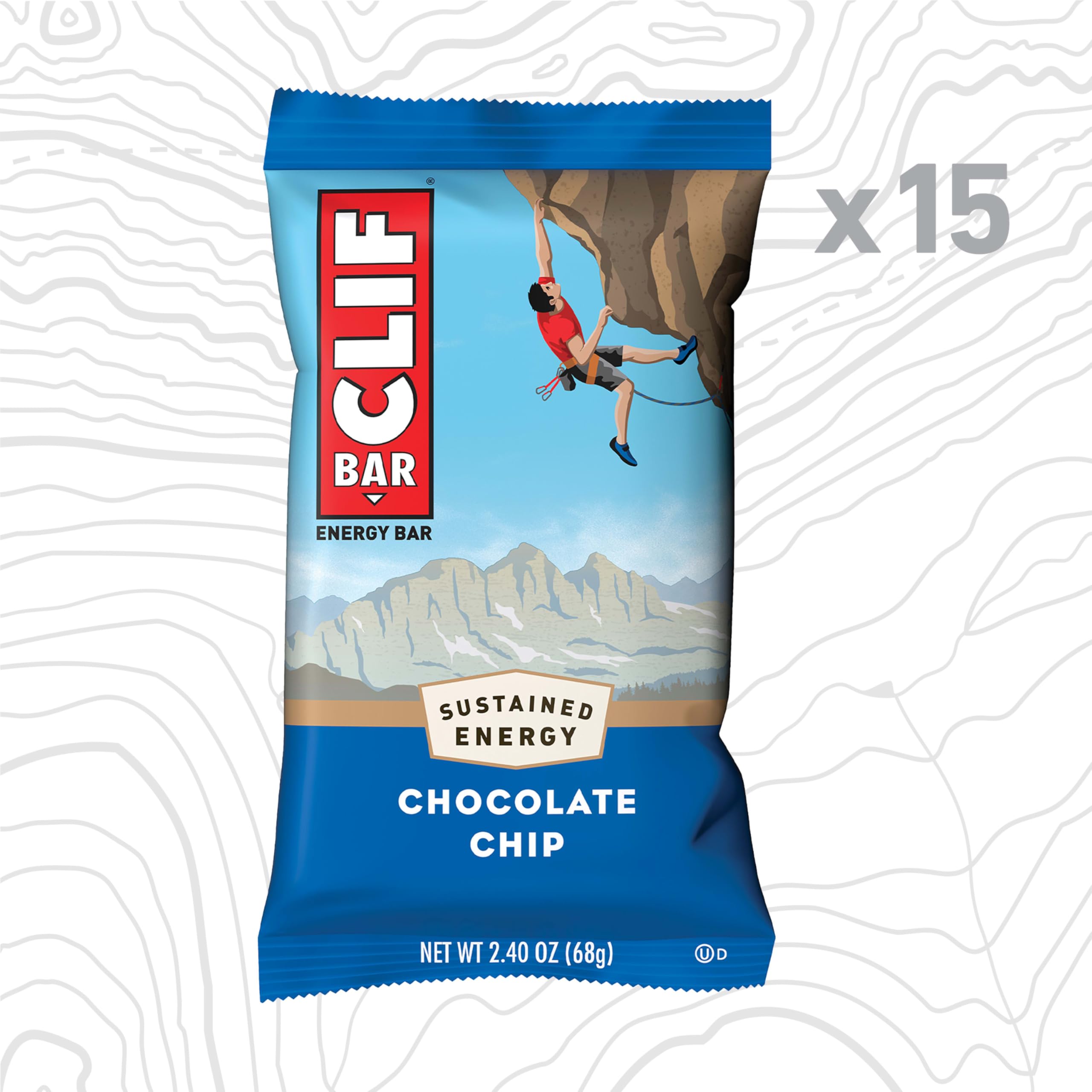 CLIF Bar textura interior en primer plano que destaca avena y trozos de chocolate