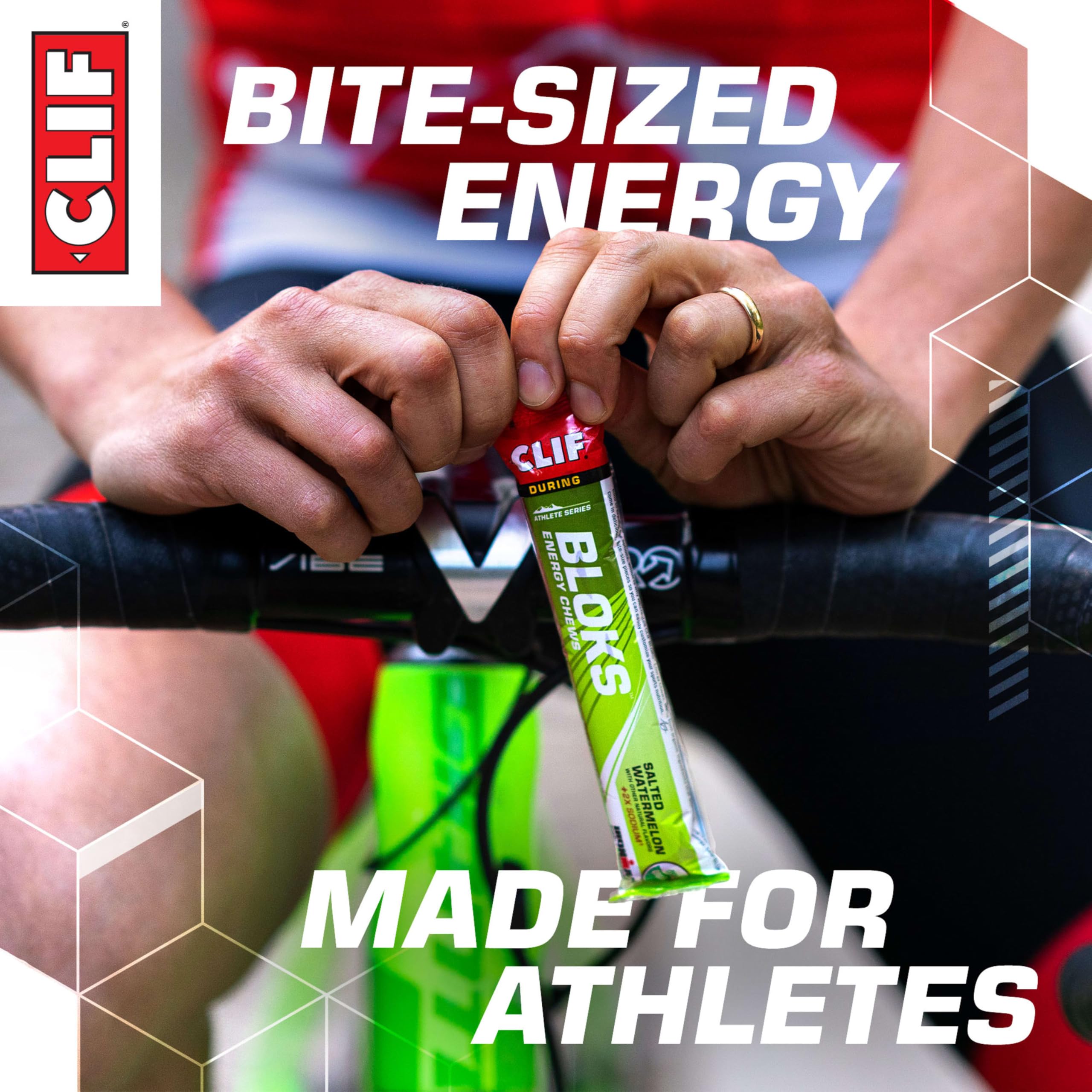 Clif Bloks etiqueta con ingredientes plant-based y sin OGM como ventaja clara