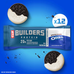 CLIF BUILDERS close-up del recubrimiento fudge blanco que resalta cremosidad