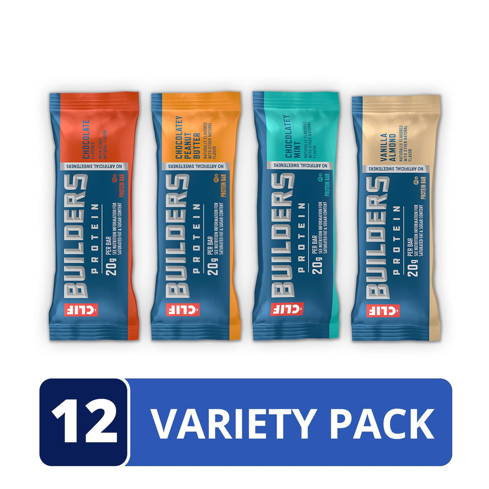 CLIF BUILDERS barra en mano para comparar tamaño, portátil y fácil