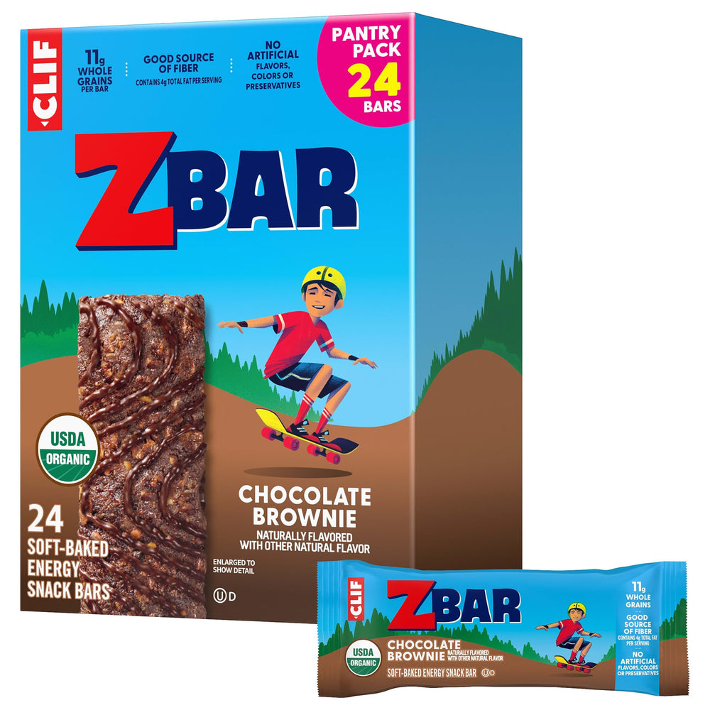 Clif Kid ZBar frente del empaque mostrando el producto y conveniencia