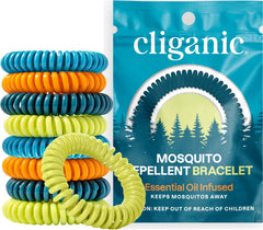 Cliganic vista frontal del paquete con 25 pulseras, práctico para llevar
