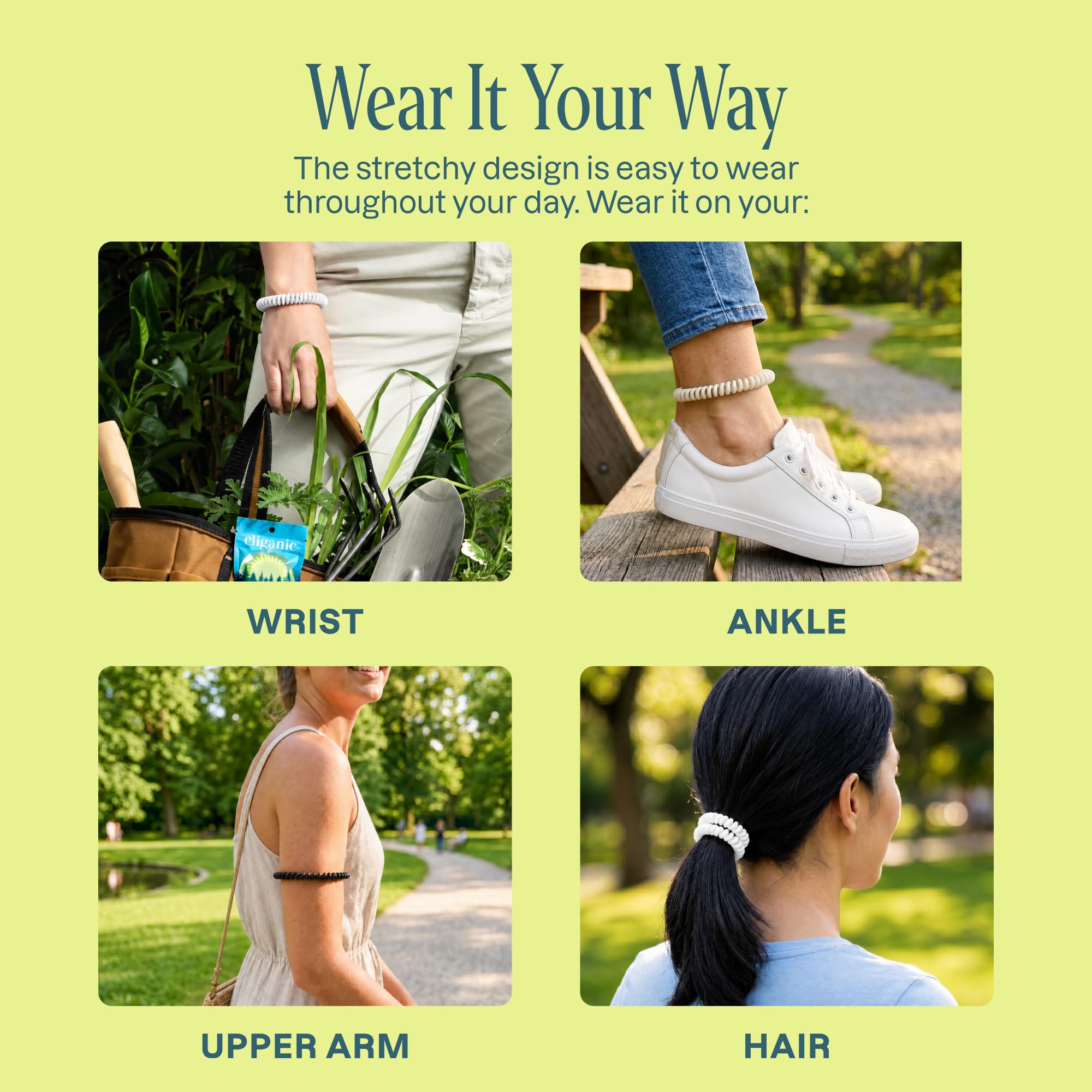 Cliganic pulsera puesta en muñeca de adulto para protección rápida