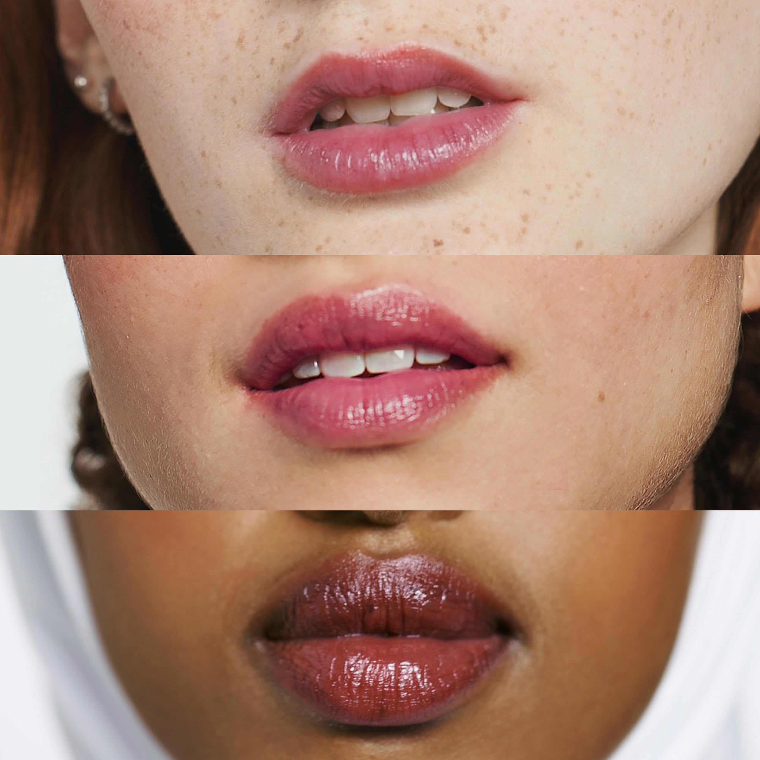 Clinique Almost Lipstick Black Honey aplicado en labios, realza tono natural y aporta brillo