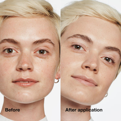 Close-up of Clinique Even Better foundation texture showing creamy finish and smooth blendability benefit