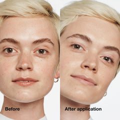 Close-up of Clinique Even Better foundation texture showing creamy finish and smooth blendability benefit