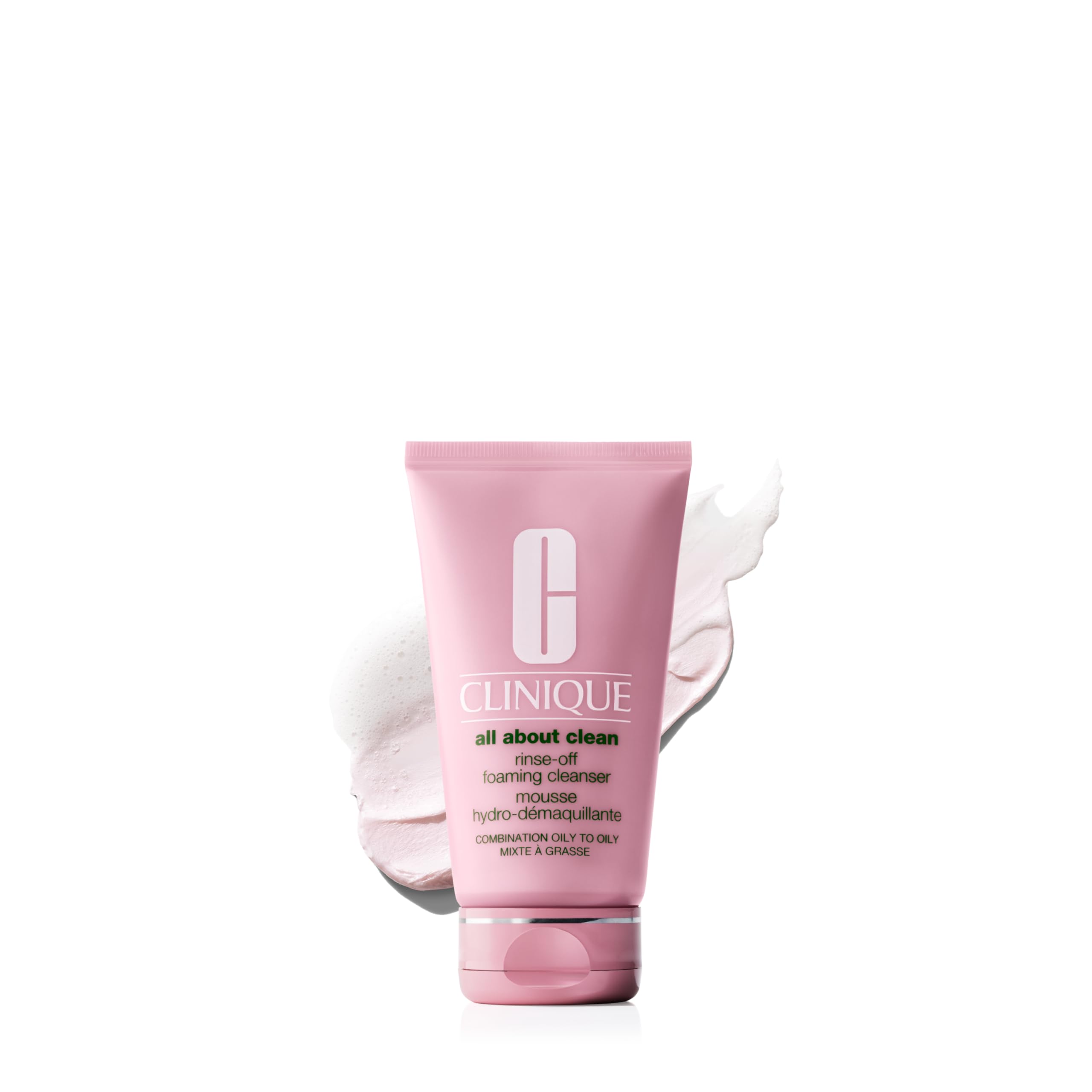 Clinique front label of 5 fl oz bottle showing product name and benefits
