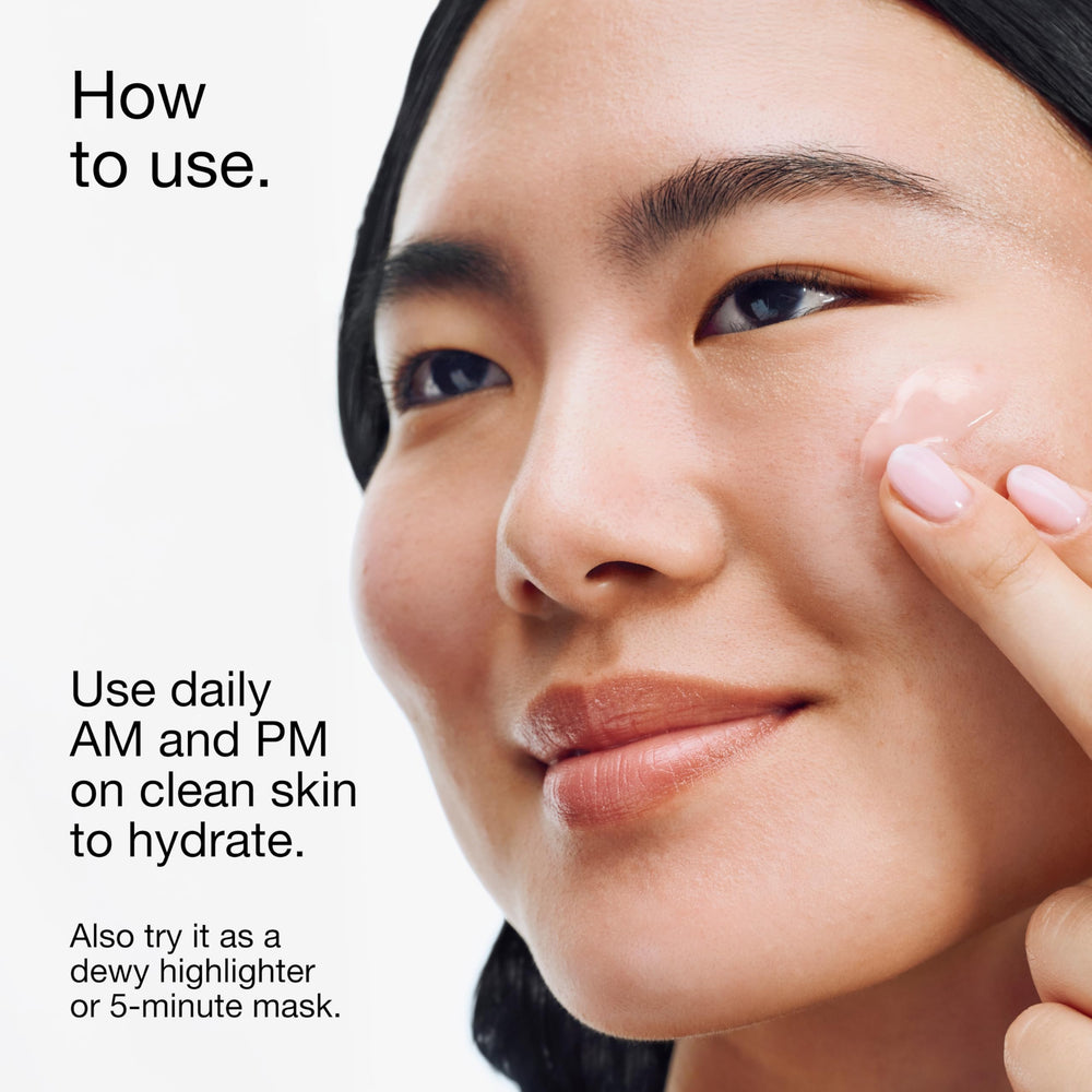 Clinique before and after skin texture demonstrating smoother hydrated appearance