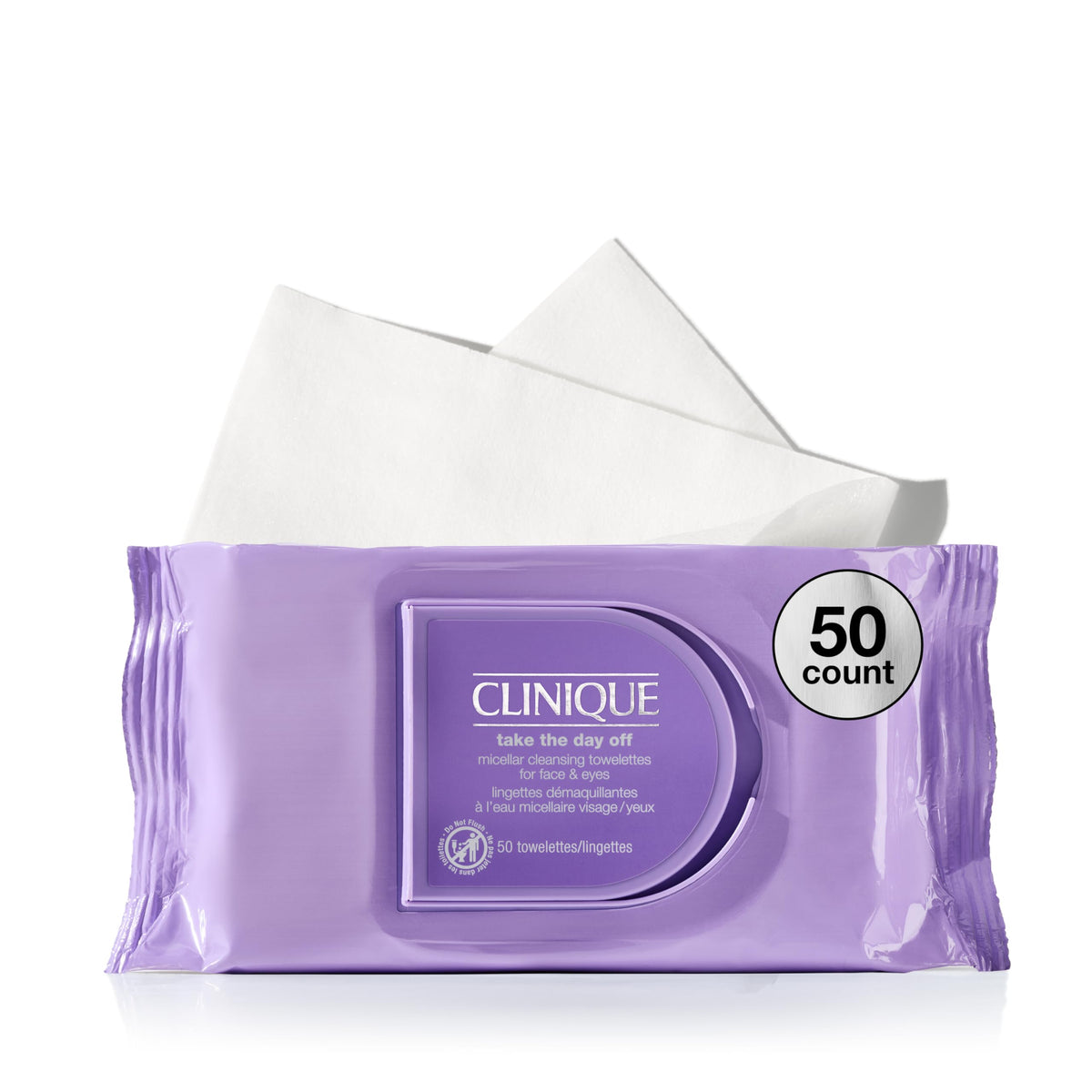 Clinique paquete frontal de toallitas, práctico para llevar y usar