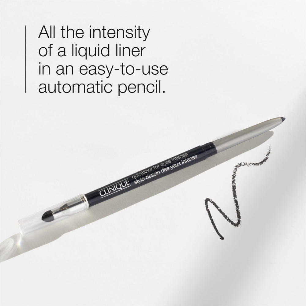 Close-up of Clinique Quickliner creamy tip delivering intense pigment for precise application