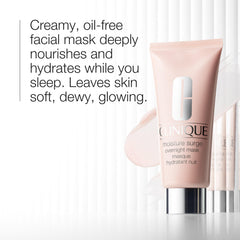 Clinique textura cremosa de la mascarilla resaltando absorción ligera y humectación profunda