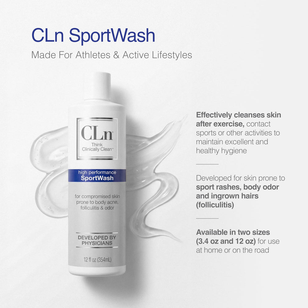 Etiqueta de CLn SportWash resaltando ingredientes sin parabenos ni fragancias
