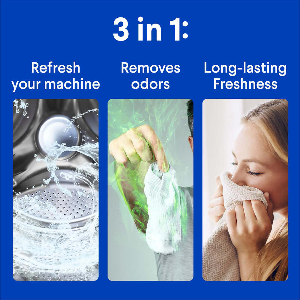 Clorox FreshGuard en uso dentro de lavadora indicando compatibilidad HE y frescura