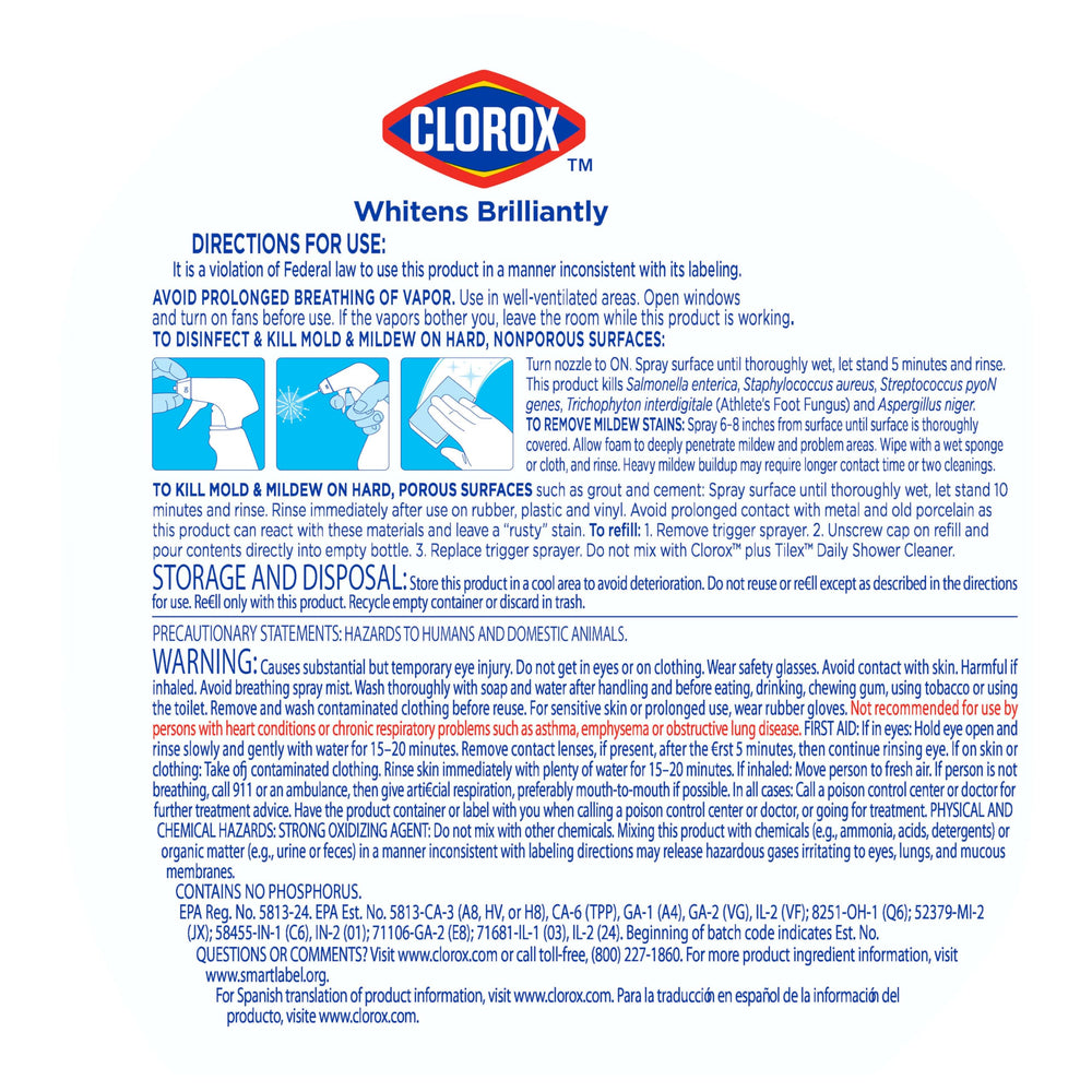Clorox Plus Tilex paquete de tres botellas para reposición doméstica