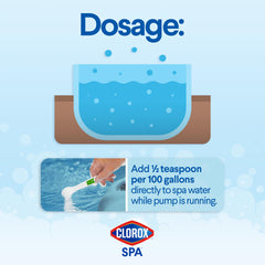 CLOROX Pool&Spa comparación agua antes y después aclara eficazmente