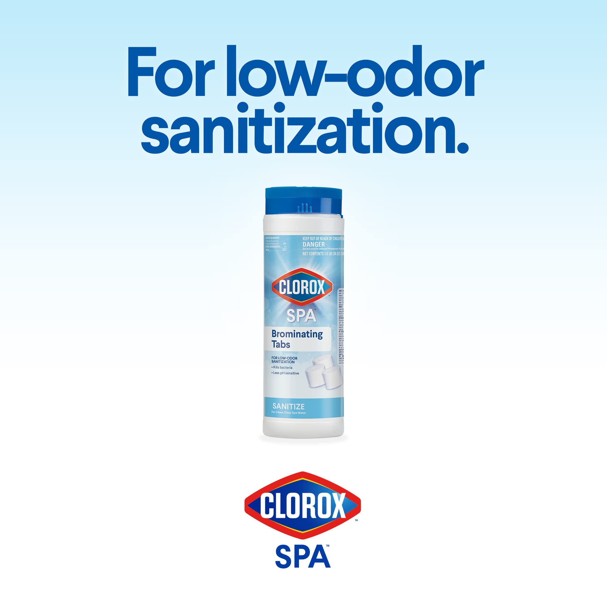 Clorox Pool&Spa etiqueta informativa con instrucciones y dosificación clara