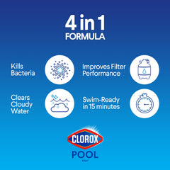 CLOROX Pool&Spa granules closeup highlighting fast dissolving action