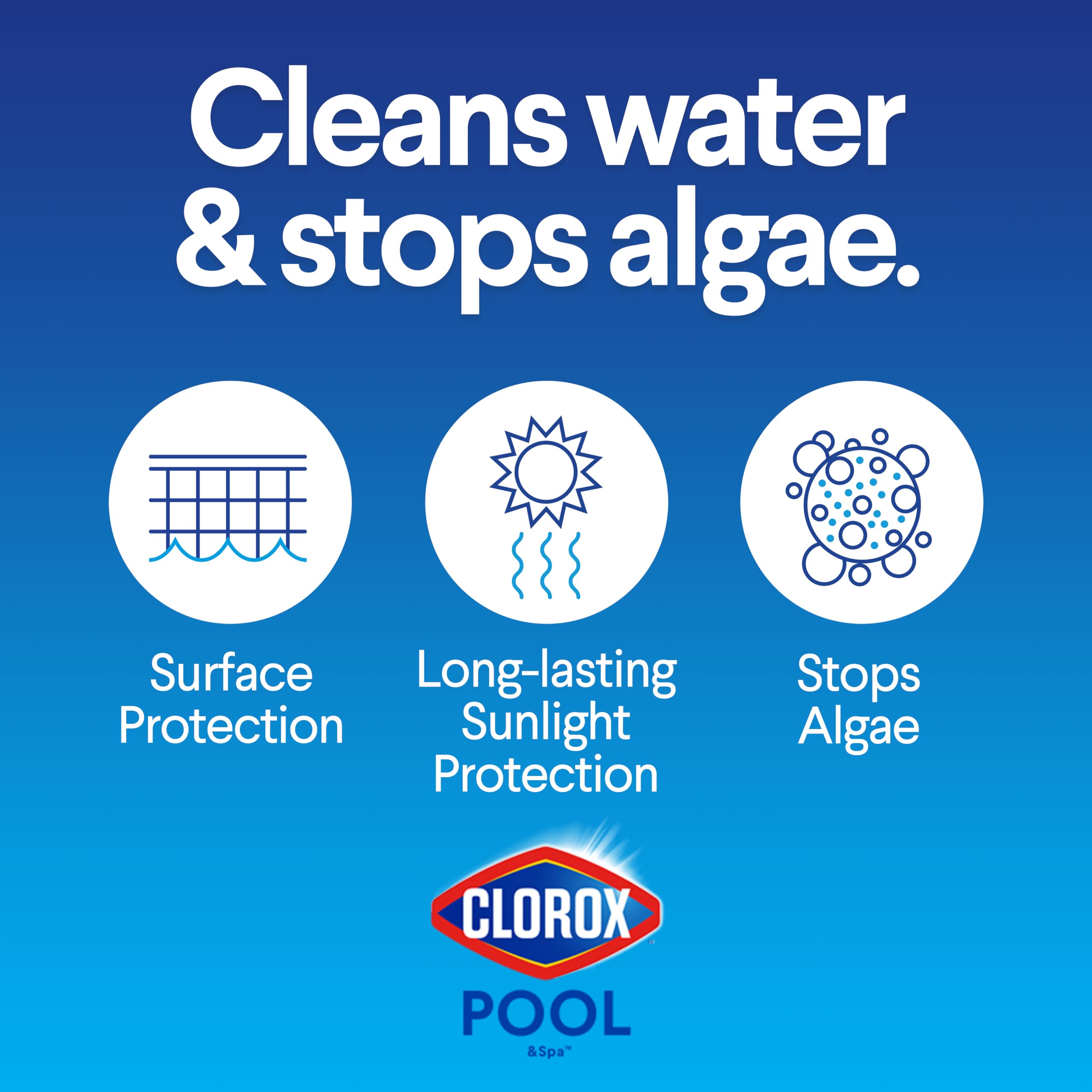 Clorox Pool&Spa tablet close-up texture demonstrating slow dissolve benefit