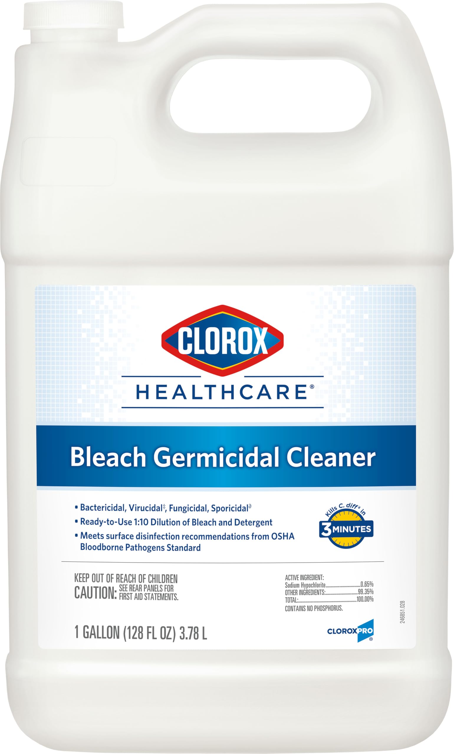 Clorox recarga frente envase 128 fl oz mostrando tamaño y ahorro