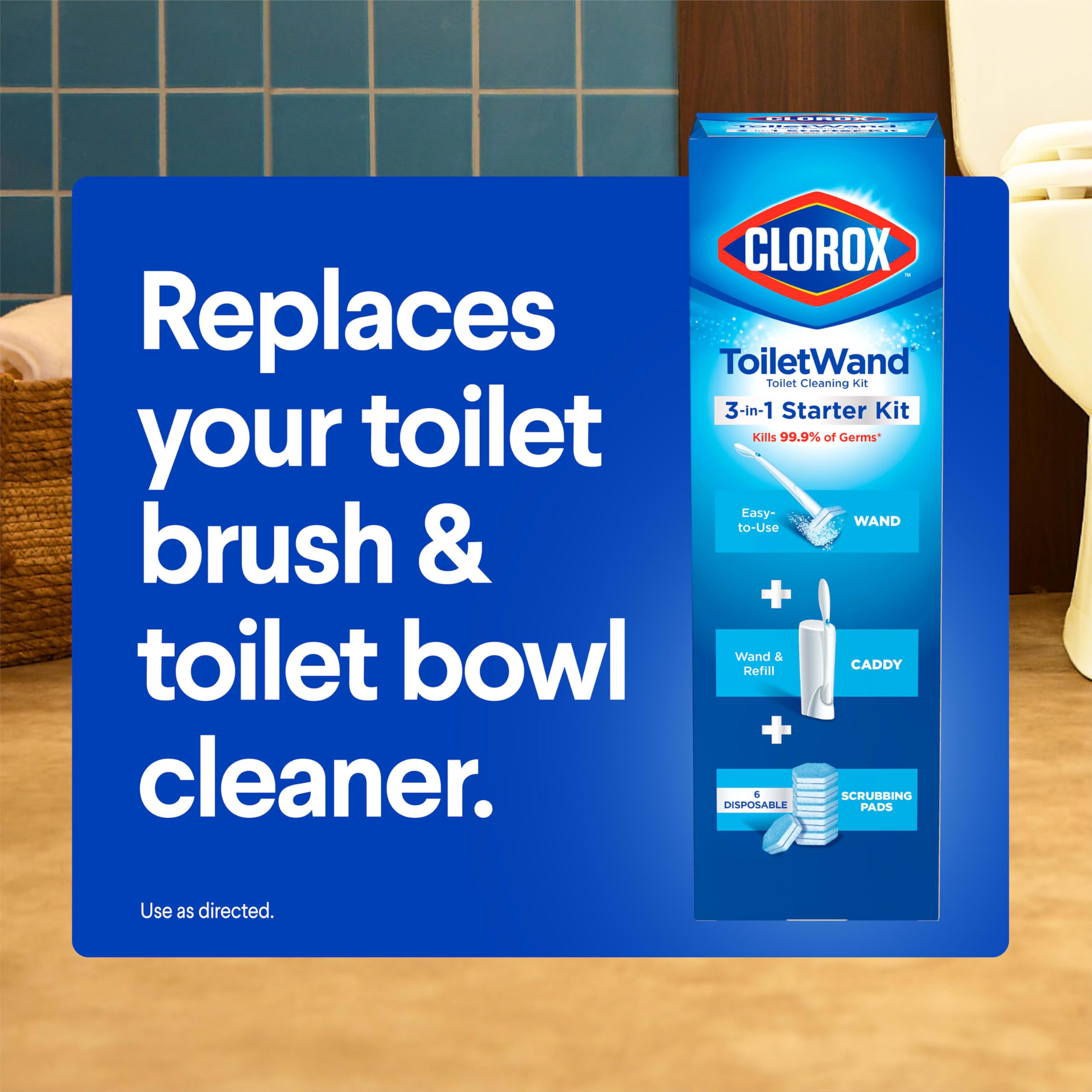 Clorox used pad being popped off into trash for sanitary disposal