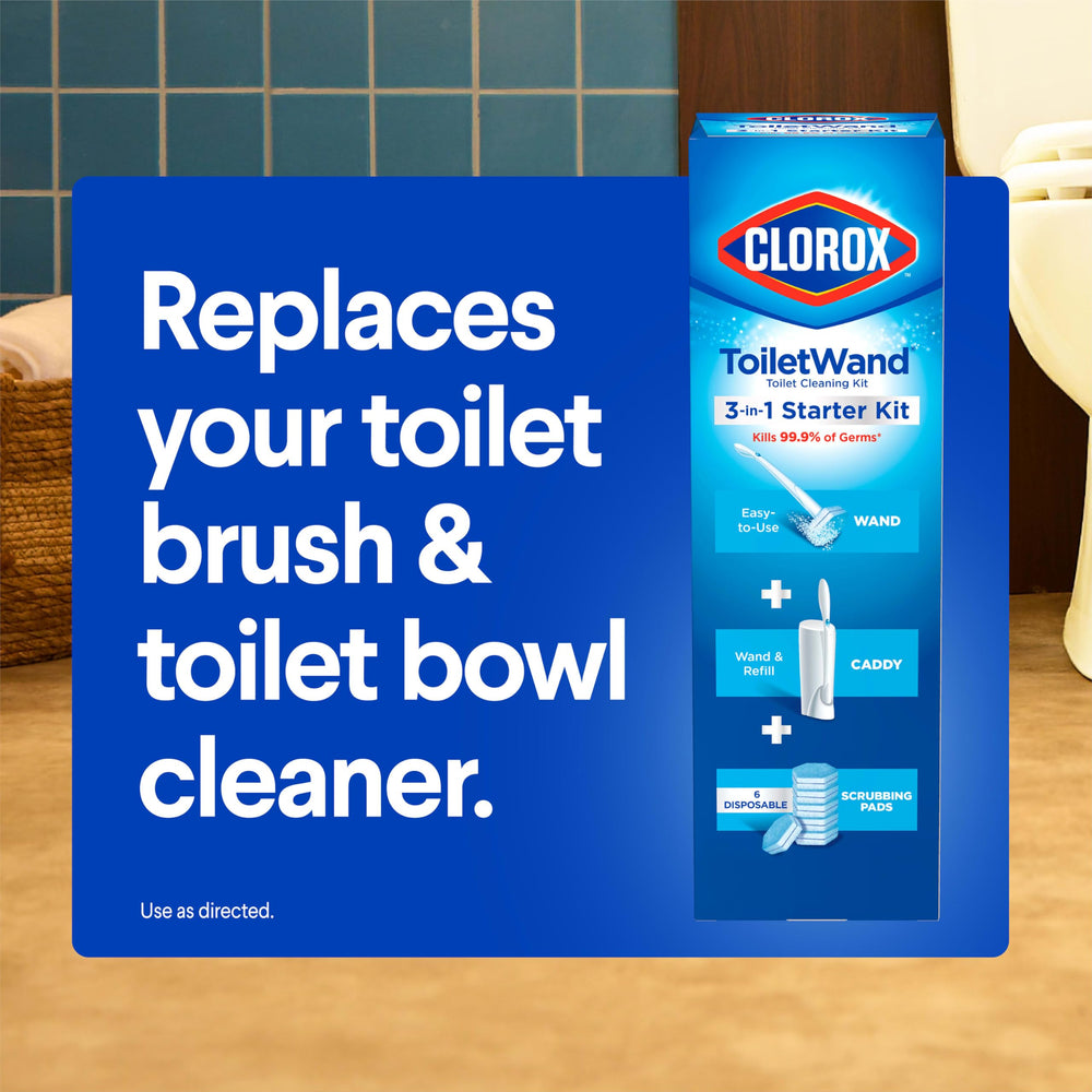 Clorox used pad being popped off into trash for sanitary disposal