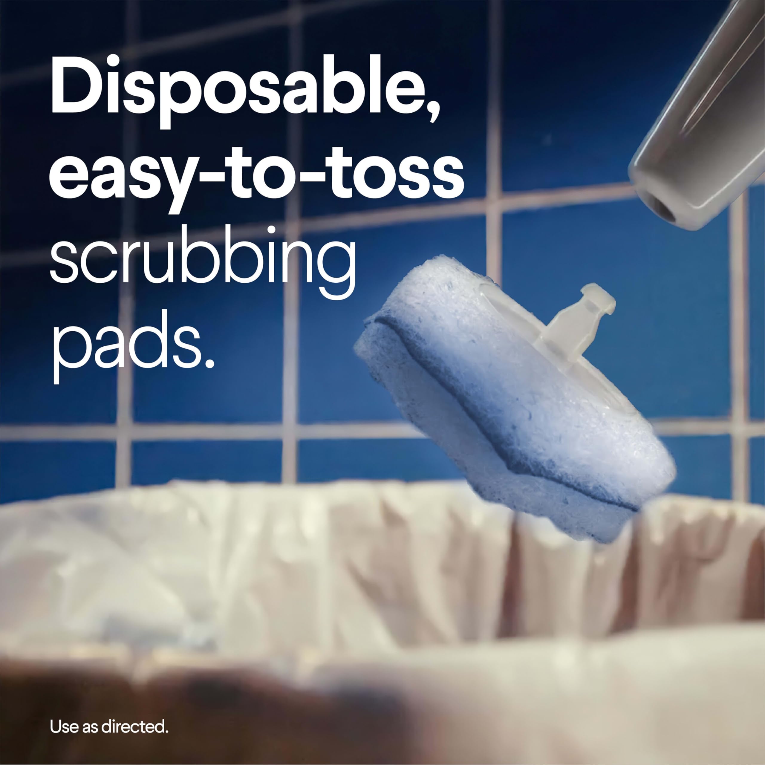 Clorox wand scrubbing toilet bowl removing grime without touching mess