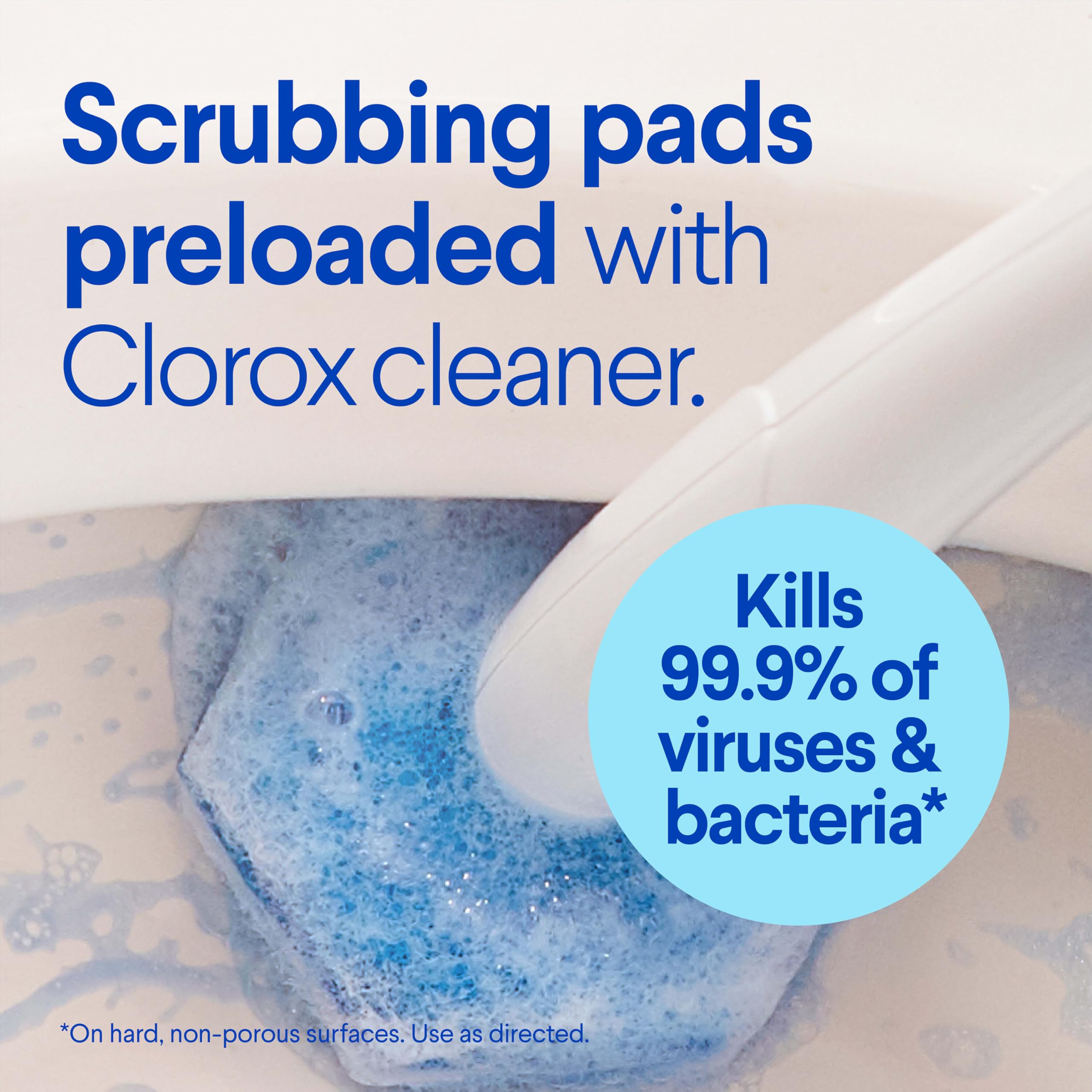 Clorox wand handle close-up demonstrating ergonomic grip and reach