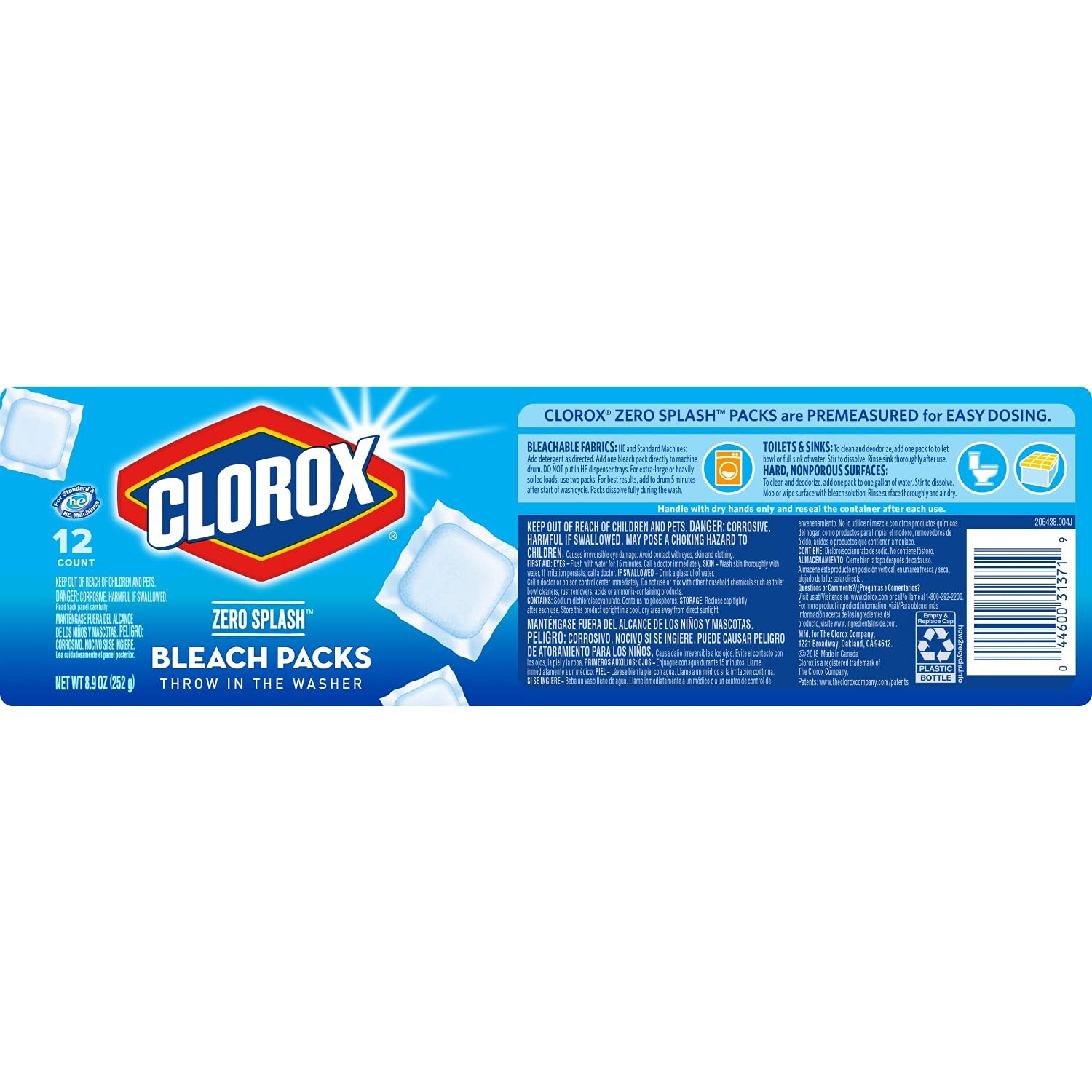 Clorox used cleaning bathroom surfaces for controlled sanitation