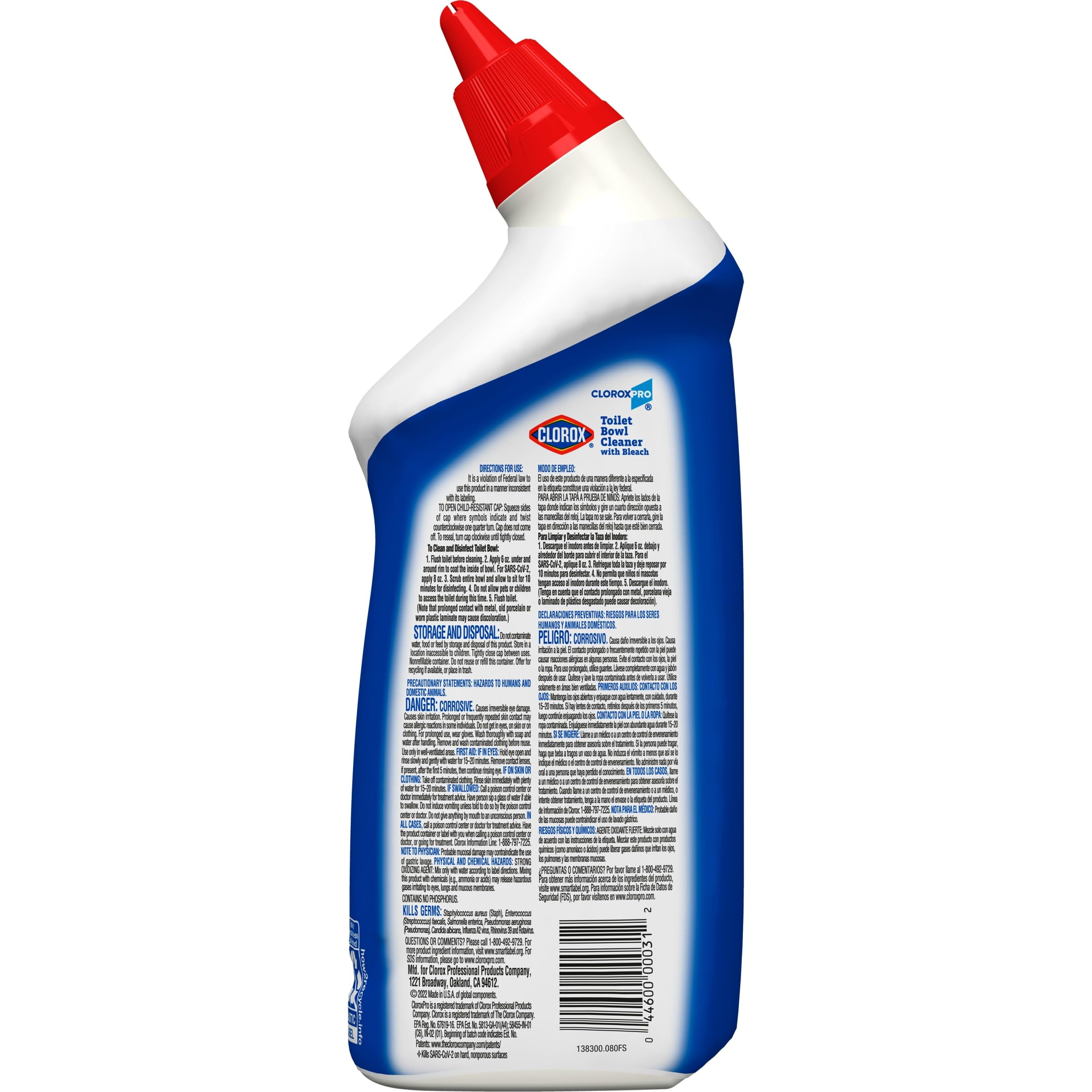CloroxPro comparación de tamaño 24 fl oz junto a otros objetos para referencia de escala