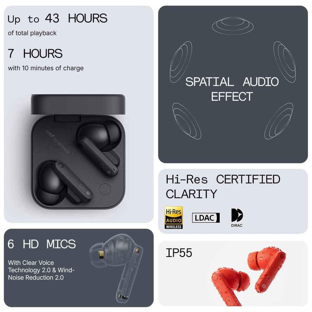 CMF BY NOTHING earbuds during running showing sweat resistance and stability