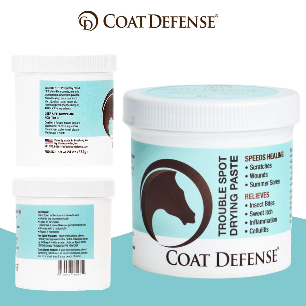 COAT DEFENSE producto en ambiente de establo mostrando uso cotidiano