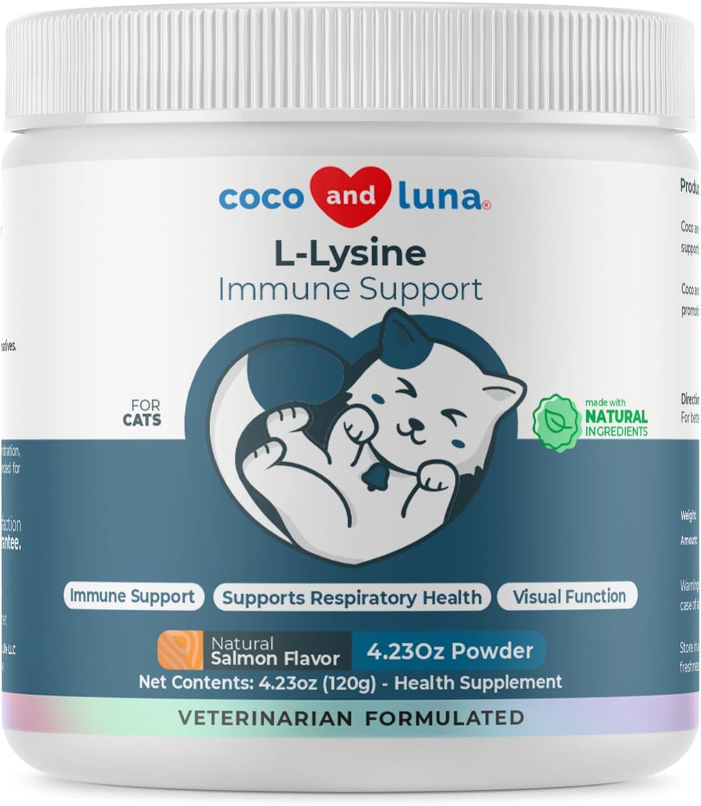 Coco and Luna front packaging showing supplement benefits and size