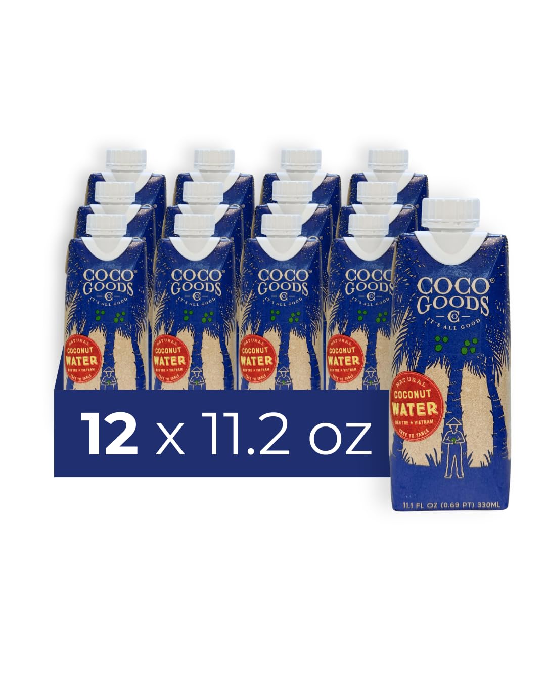 CocoGoodsCo lata frontal mostrando etiqueta clara y origen único, beneficio frescura