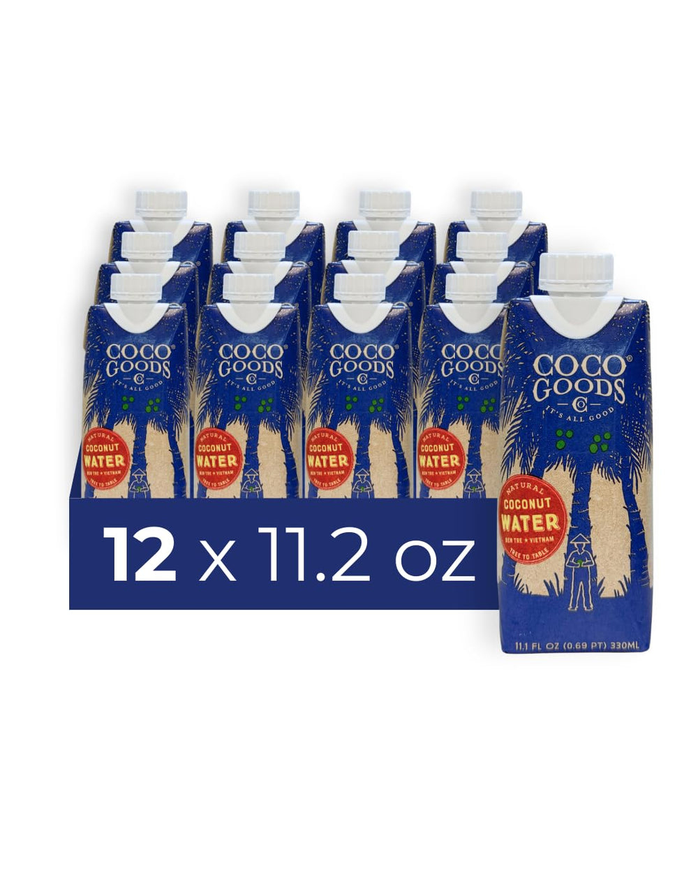 CocoGoodsCo lata frontal mostrando etiqueta clara y origen único, beneficio frescura