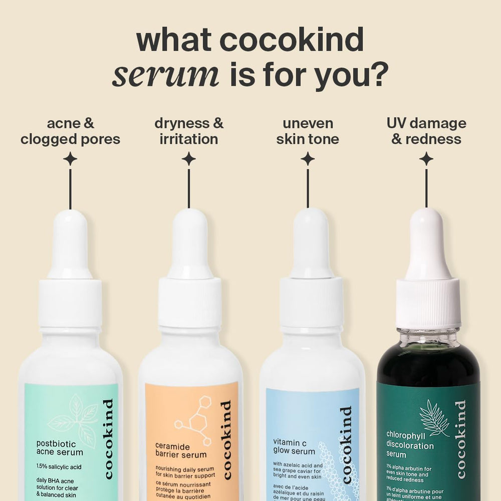 Cocokind etiqueta del producto enfocada en ingredientes y beneficios claros