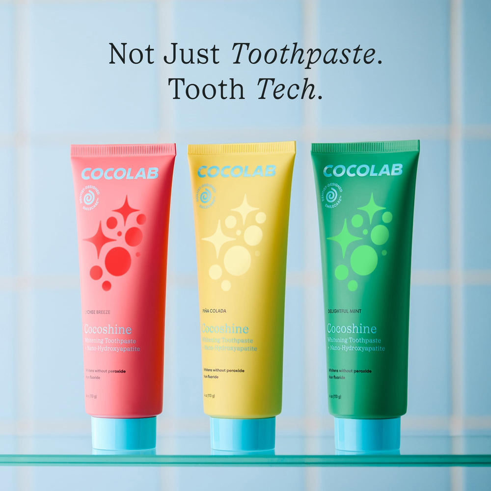 Cocolab Cocoshine tubo abierto con pasta mint para ver textura suave