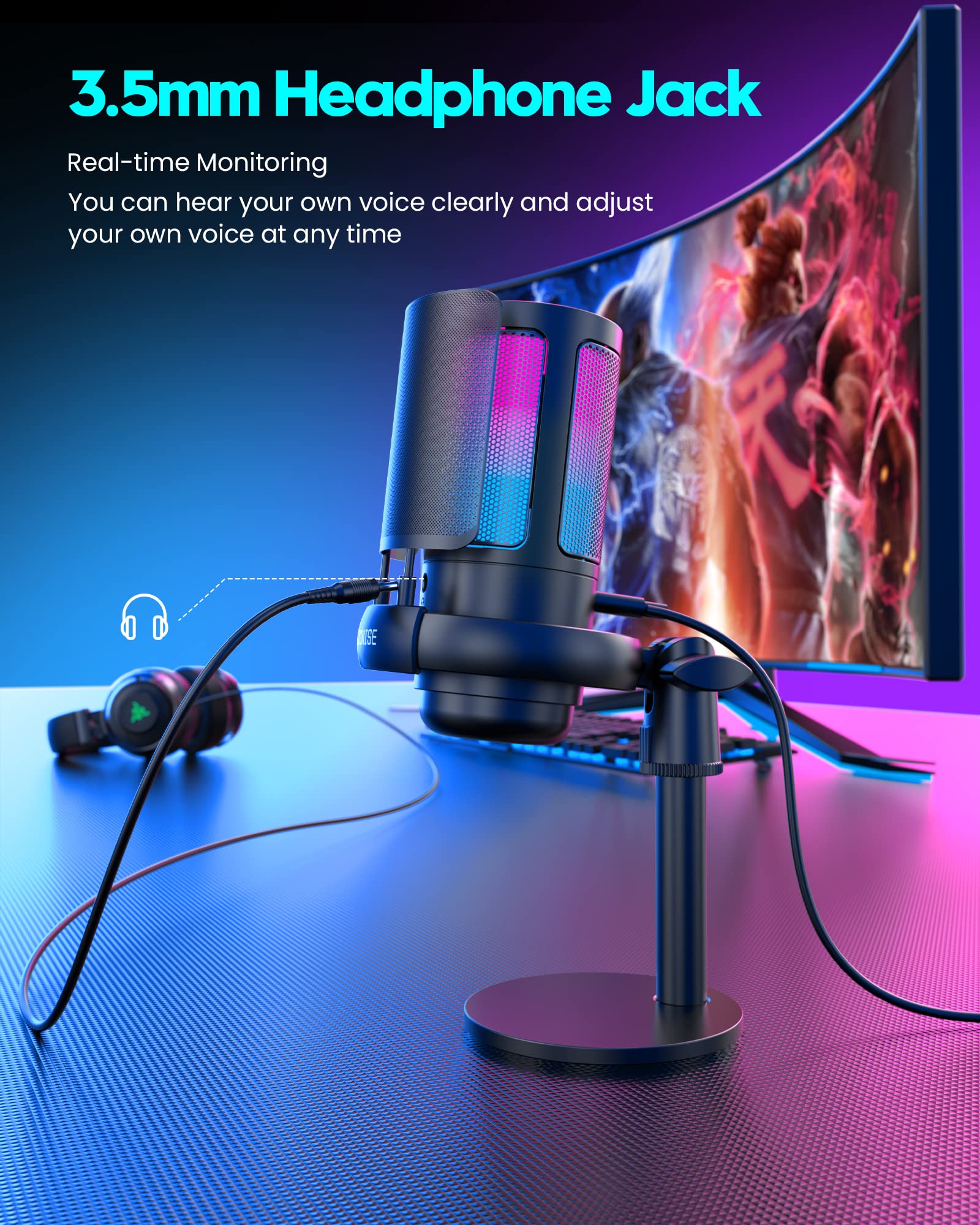 COCONISE panel con jack de auriculares y control de volumen para monitoreo