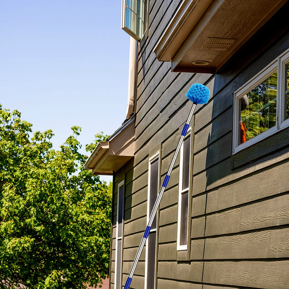 COCONUT duster beside ladder for scale showing safe ladder-free reach