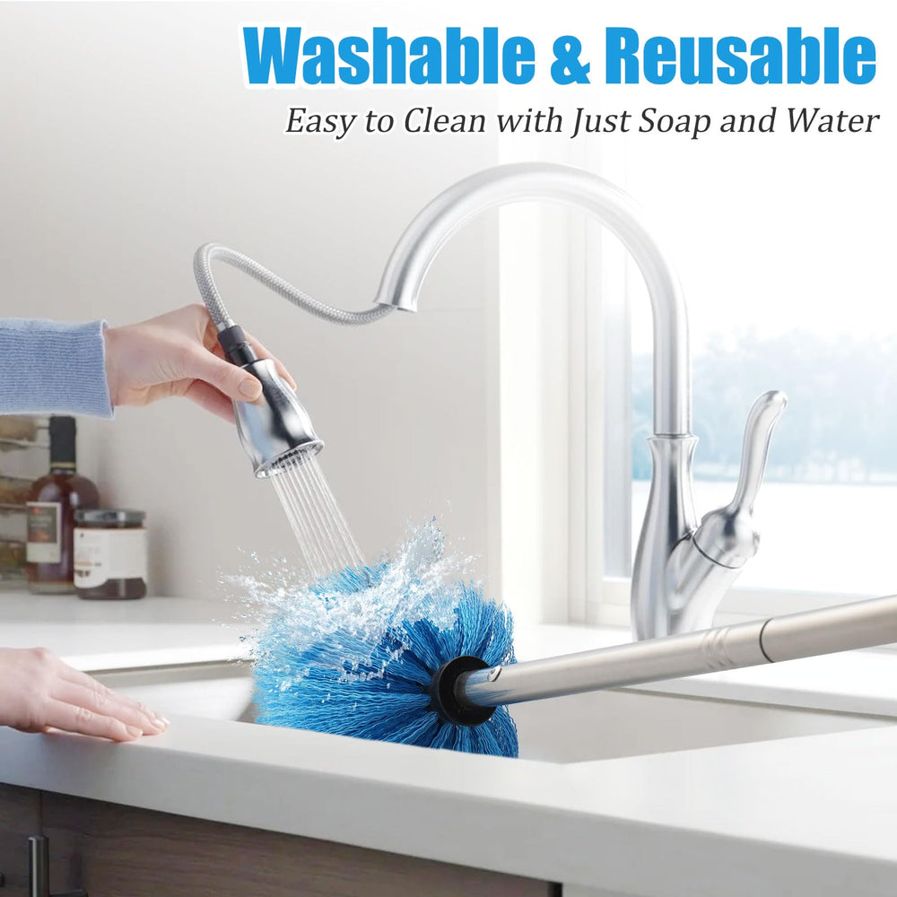 COCONUT duster collapsed for storage highlighting compact, space-saving design